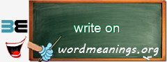 WordMeaning blackboard for write on